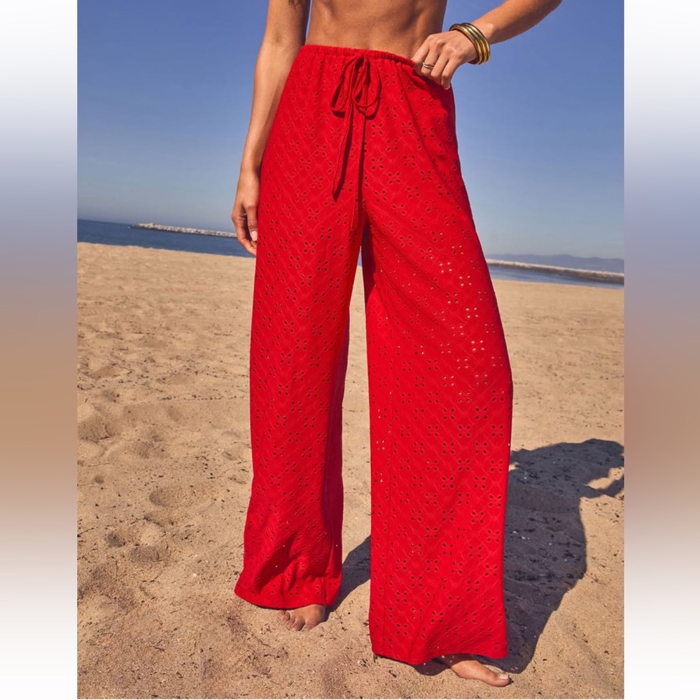 New Vici Riviera Knights Drawstring Red Eyelet Pants